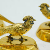 Art Deco Set of Sterling Silver Gilt Pheasant Place Settings Antique Chester
