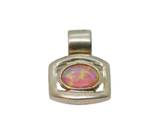 Sterling Silver Opal Set Modernist Charm Pendant Vintage c1970