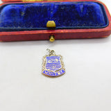 Sterling Silver and Enamel Whitby Travel Shield Charm Pendant Vintage c1970
