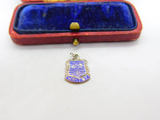 Sterling Silver and Enamel Whitby Travel Shield Charm Pendant Vintage c1970