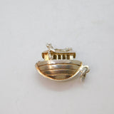 Sterling Silver Noah's Ark With Giraffes Novelty Charm Pendant Vintage c1970s