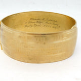 American 20th Century Gilt Metal Bangle Bracelet New York Engraving Antique