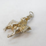 Sterling Silver Soldier on Horseback Charm Pendant Vintage c1970s