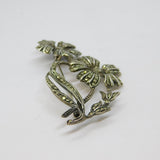 Sterling Silver Marcasite Floral Spray Art Deco Brooch Pin Antique c1930's