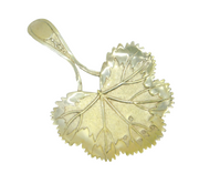 George III Sterling Silver Gilt Naturalistic Leaf Tea Caddy Spoon Antique 1808