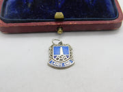 Sterling Silver and Enamel Lands End Travel Shield Charm Pendant Vintage c1970