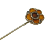 David Andersen Norwegian Sterling Silver Enamel Floral Stick Pin Antique