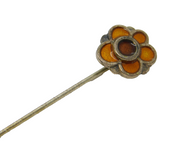 David Andersen Norwegian Sterling Silver Enamel Floral Stick Pin Antique