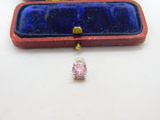 Sterling Silver and Pink Quartz Charm Pendant Vintage c1970