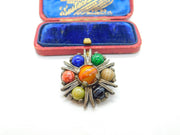 Scottish Miracle Silver Plated & Gemstone Costume Jewellery Kilt Brooch Vintage