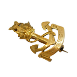 WWII 9ct Yellow Gold Wrens Navy Sweetheart Brooch Antique c1940s