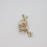 Sterling Silver Multi Baltic Amber Organic Shape Studio Pendant Modern c1990s
