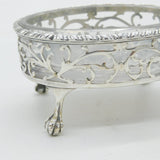 George III Sterling Silver Floral Pierced Salt Cellar Antique 1770 London