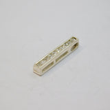 Sterling Silver Clear Stone Channel Set Stick Drop Pendant Vintage c1970