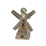 Sterling Silver Windmill Charm Pendant Vintage c1970