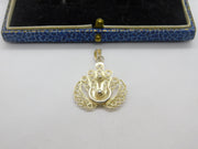 Sterling Silver Filigree Hand Form Charm Pendant Vintage c1970