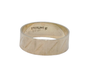 Sterling Silver Diagonal Stripe Pattern Wedding Band Ring Vintage c1990 Size L
