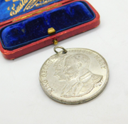 King George V & Queen Mary Silver Jubilee Commemorative Medal Antique 1935