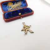Sterling Silver Prancing Clown Charm Pendant Vintage c1970