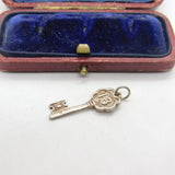 Sterling Silver 18th Birthday Key Charm Pendant Vintage c1970
