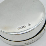 Sterling Silver Circular 'Maud' Engraved Snuff Box Antique 1917 Sheffield