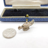 Sterling Silver Openable Aladdin's Lamp Charm Pendant Vintage c1970