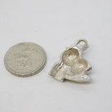 Sterling Silver King Caterpillar Charm Pendant Vintage c1970