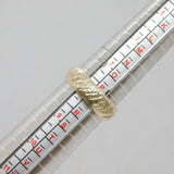 Sterling Silver Patterned Textured Wedding Band Ring Vintage c1970 Size Q