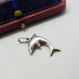 Sterling Silver Leaping Dolphins Charm Pendant Vintage c1970