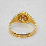 18ct Yellow Gold Diamond Set Daisy Cluster Ring Antique 1913 Birmingham