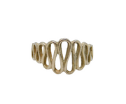 Sterling Silver Graduating Band Wave Pattern Dress Ring Vintage c1970 Size M