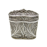 George III Filigree Sterling Silver Double-Scent Bottle Box Antique c1780s