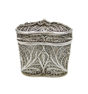 George III Filigree Sterling Silver Double-Scent Bottle Box Antique c1780s