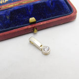Sterling Silver Diamond Paste Drop Charm Pendant Vintage c1970