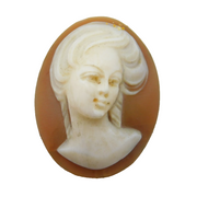 19th Century Carved Shell Cameo Plaque Lady in Profile Antique c1880s