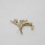 Sterling Silver Deer Fawn Charm Pendant Vintage c1970s