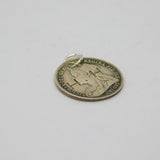 Sterling Silver Victorian Threepence Stamped "H. H" Charm Pendant Antique 1899