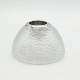Victorian Sterling Silver Mottled Glass Wide-Based Tealight Candle Holder 1893