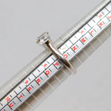 Sterling Silver 3 Stone Cubic Zirconia Dress Ring Vintage c1970 Size O 1/2