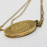 Sterling Silver Gilt Floral Pattern Pendant Necklace Vintage London 1980