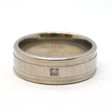 Gents Titanium & Diamond Set Band Ring Vintage c2000s