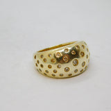 Gold On Sterling Silver Multi-Stone CZ Graduating Band Ring Modern c1990 Size N