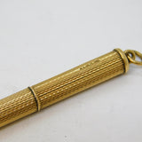 9ct Yellow Gold Engine Turned Propelling Toothpick Fob Vintage 1989 Birmingham