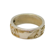 Sterling Silver Vine Design Dress Band Ring Vintage c1970 Size L 1/2