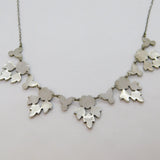Sterling Silver Marcasite Leaf Form Art Deco Collar Necklace Antique c1930