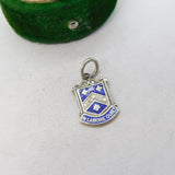 Sterling Silver Enamel Keswick Shield Charm Pendant Vintage c1970