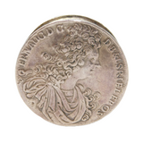 George I Sterling Silver 1 Thaler Coin Coronation Coin Box Antique c1705