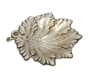 20th Century Spanish Sterling Silver Leaf Pattern Pin Dish Antique c1920s
