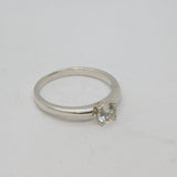 Sterling Silver White Sapphire Engagement Band Ring Vintage c1990 Size N 1/2