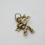 Sterling Silver Novelty Man With Ladder & Cat Charm Pendant Vintage c1970s